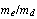 $m_{e}/m_{d}$